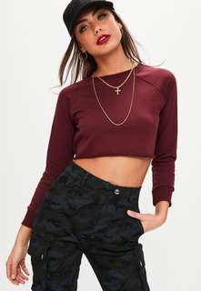 Missguided - Cropped Jumper (Red - Size 8)