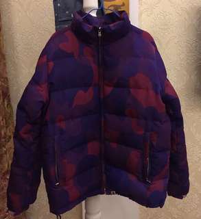 Authentic BAPE purple camouflage down jacket ape