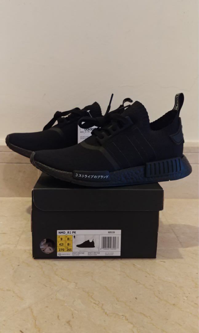 Adidas NMD R1 Primeknit Japan Triple Black Men s Fashion Footwear Sneakers on Carousell