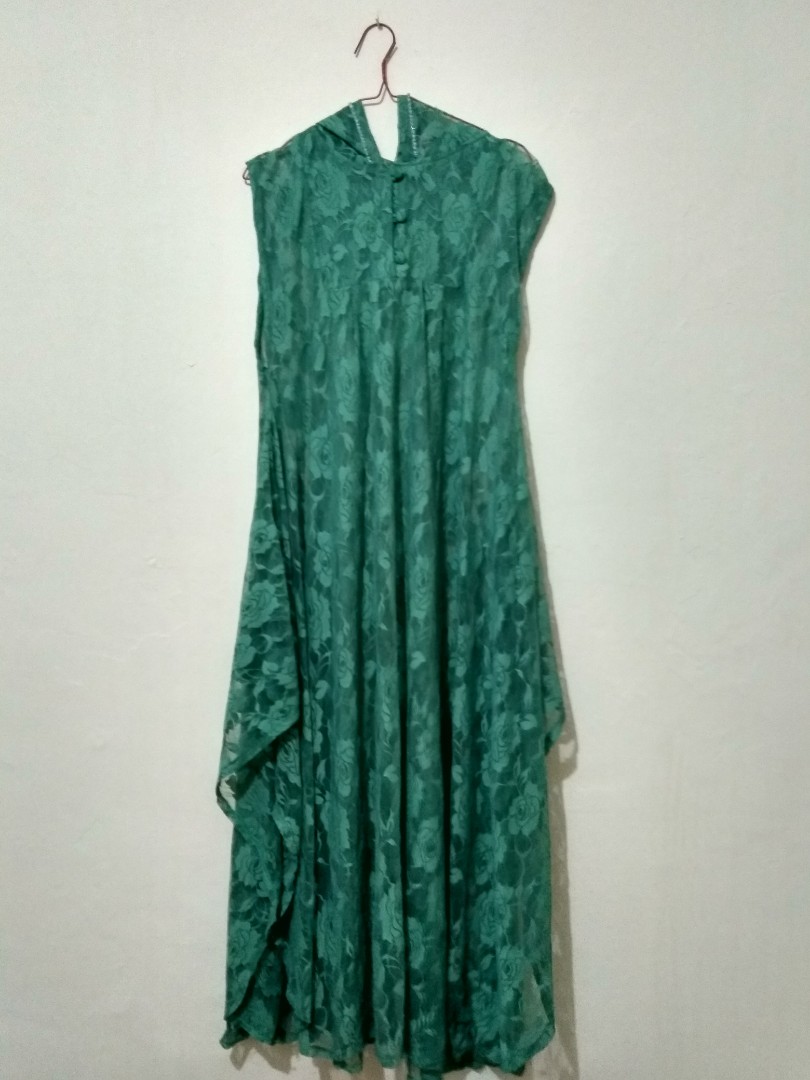 Baju Gamis Model Brukat Warna Hijau 1 Set Womens Fashion Muslim