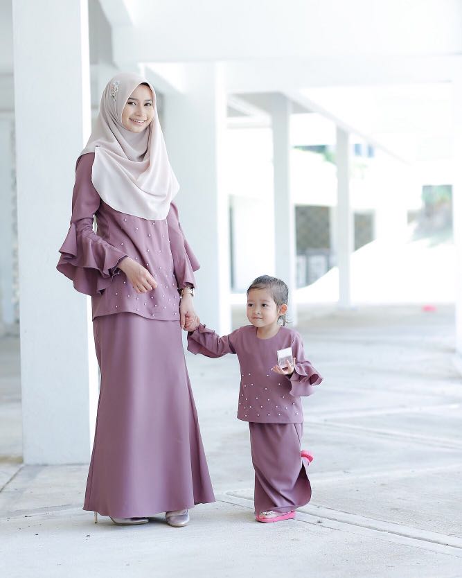  Baju  Raya ROSSA Kurung  Dusty  Purple  Muslimah Fashion 