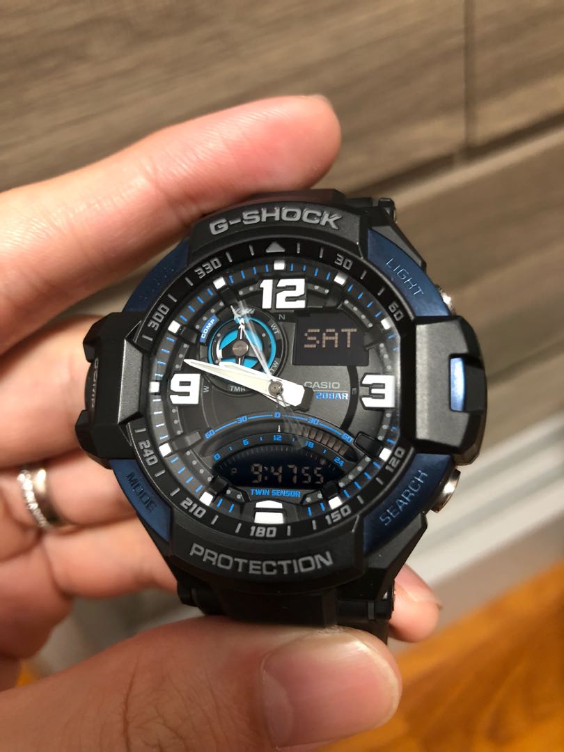g shock aviator blue