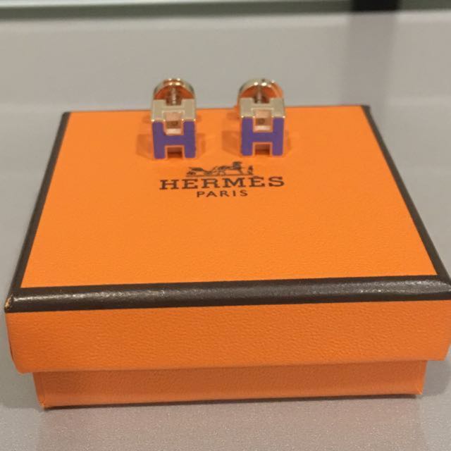 Hermes Cage H Earrings, Luxury, Accessories on Carousell