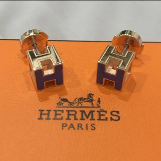 Hermes Cage H Earrings, Luxury, Accessories on Carousell