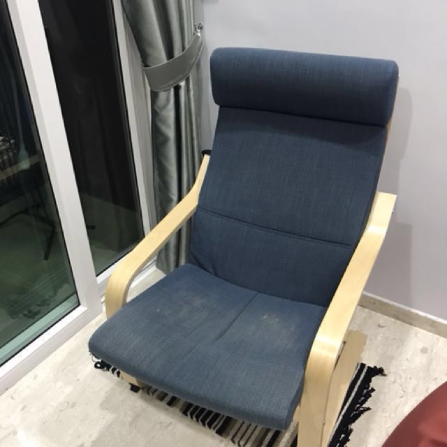 POÄNG Chair cushion, Hillared dark blue - IKEA