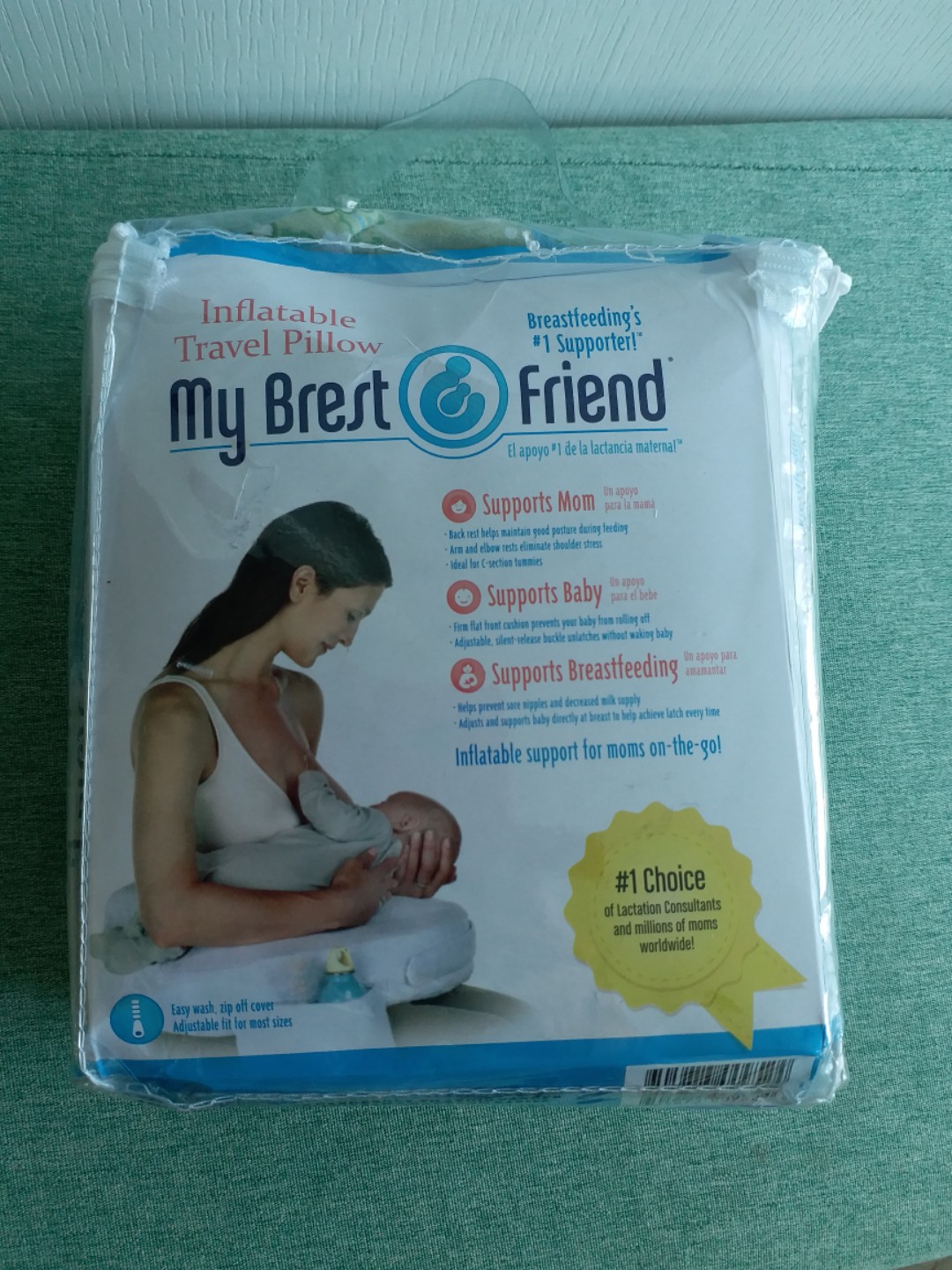 My Brest Friend Green Paisley Inflatable Travel Nursing Pillow