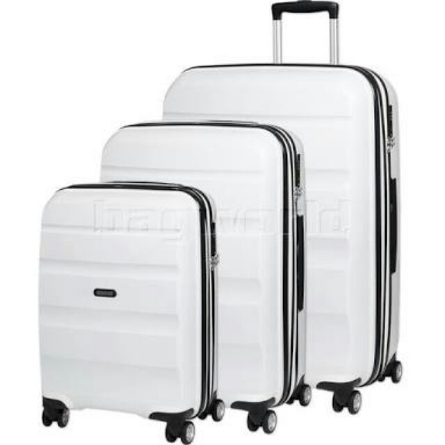 american tourister white hard case