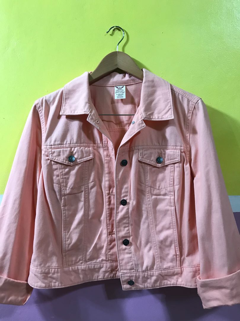 peach denim jacket womens