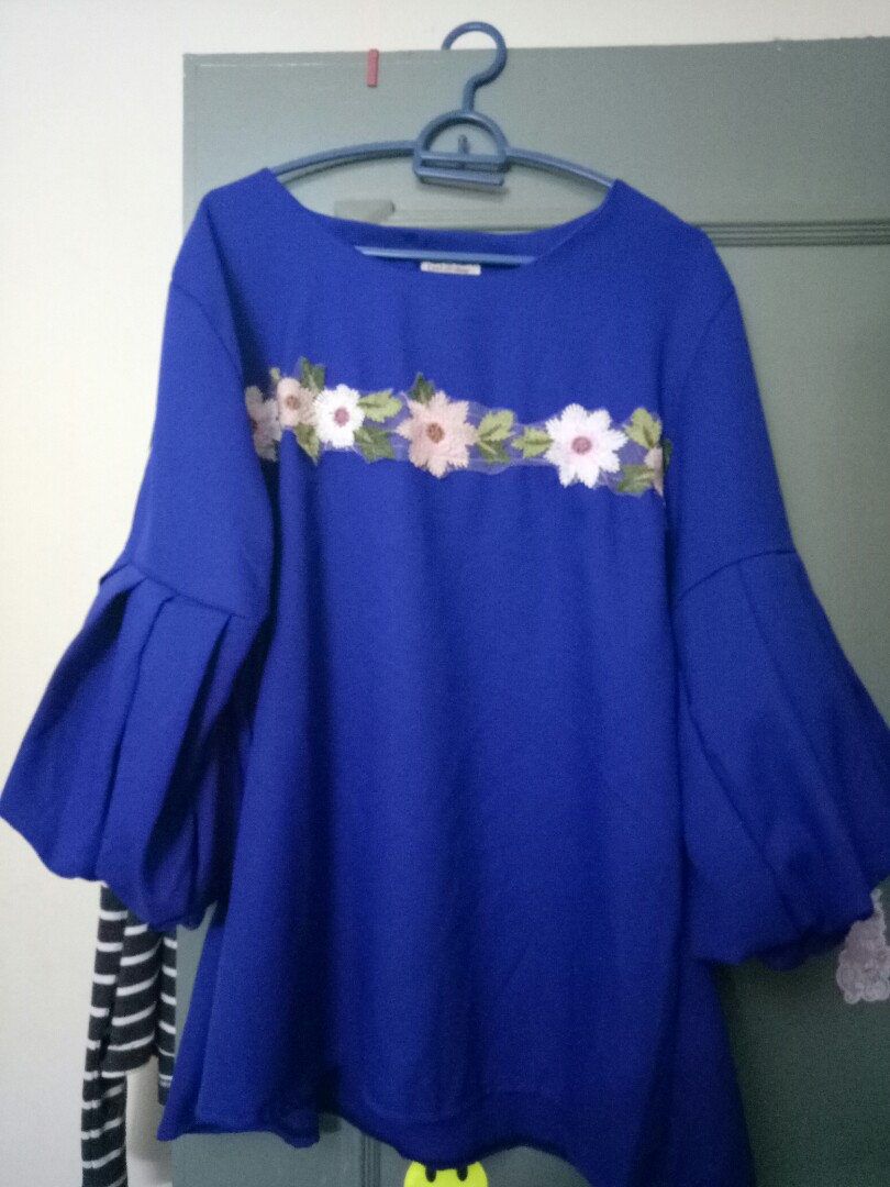 plus size royal blue dressy tops
