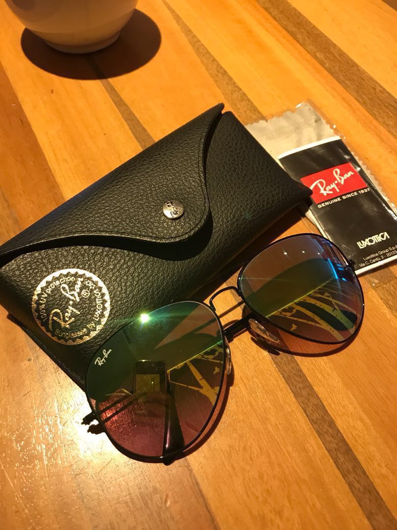 green gradient flash ray ban