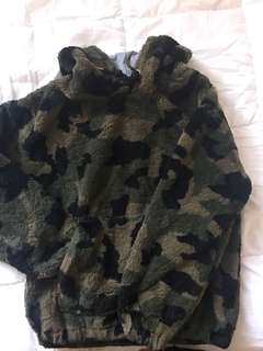 Camo Fur Sweater (size small)