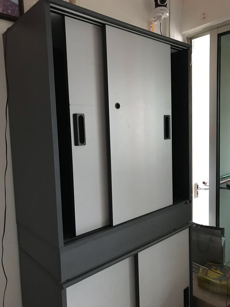 3 Pcs Half Height Book Cabinet With Sliding Doors Furniture