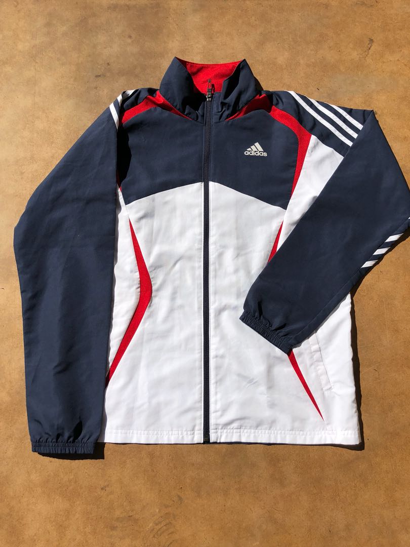 navy adidas tracksuit top