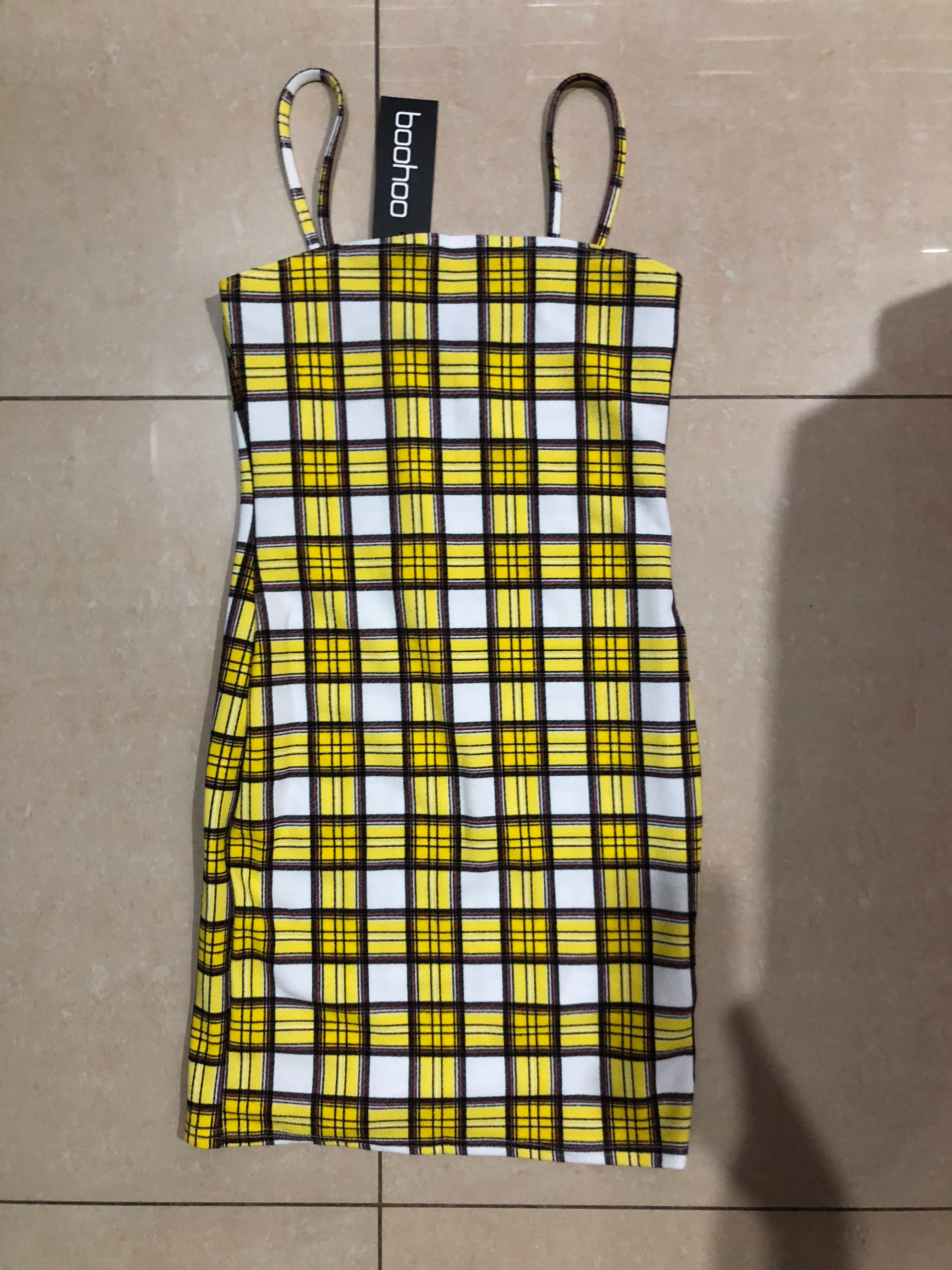 boohoo checked dress
