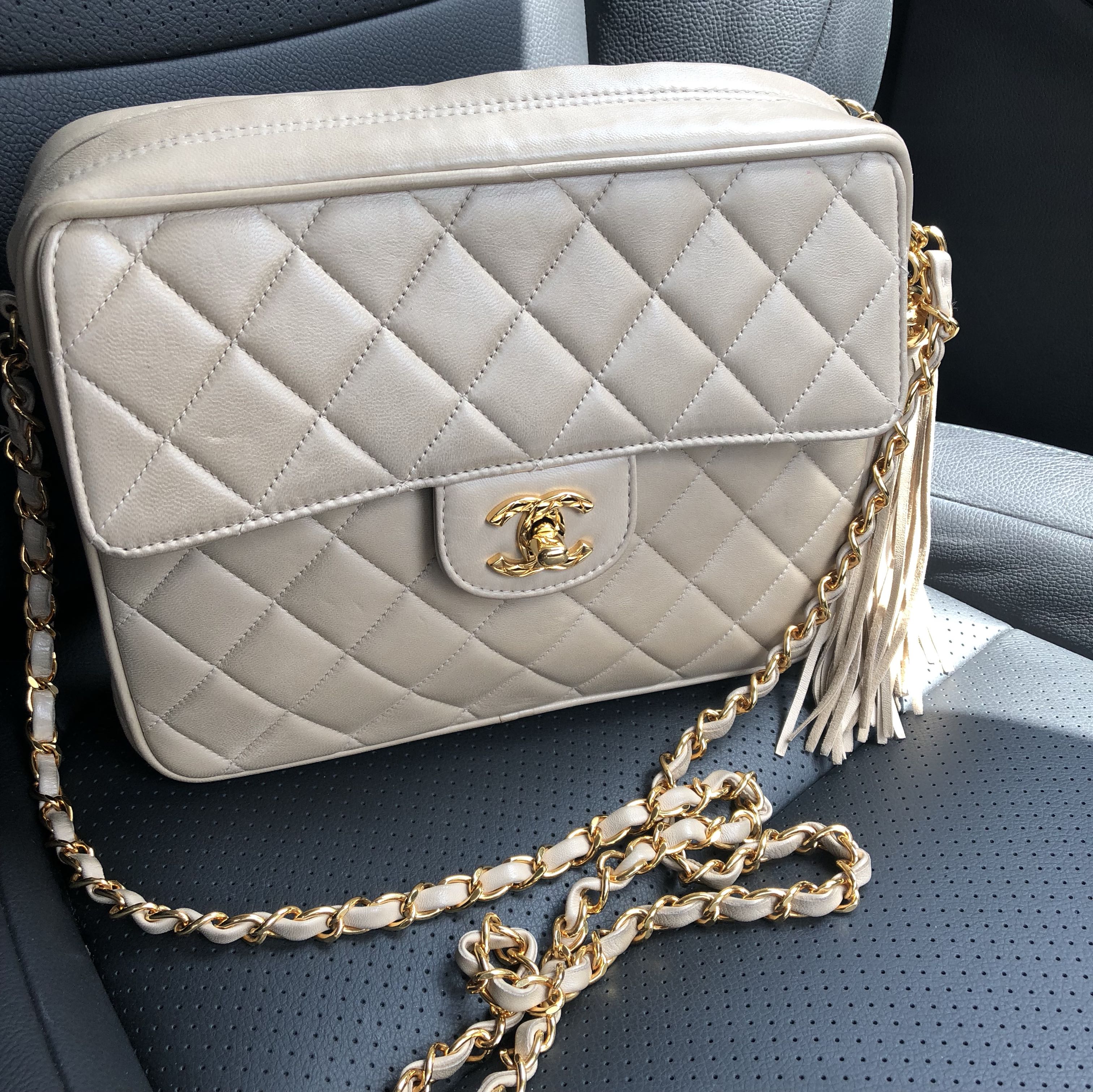 chanel camera bag beige