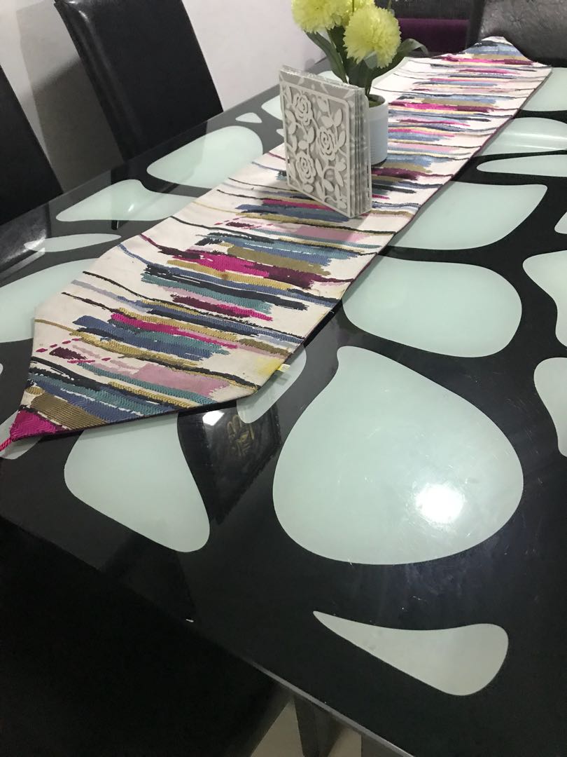 Dining Table Set (Category: Chairs) located in Kuala Lumpur. Submitted by delaracollections (Listing ID 163703202, Image 2). Description: Dining table (tempered glass top) Used for 1 year Condition tip top.