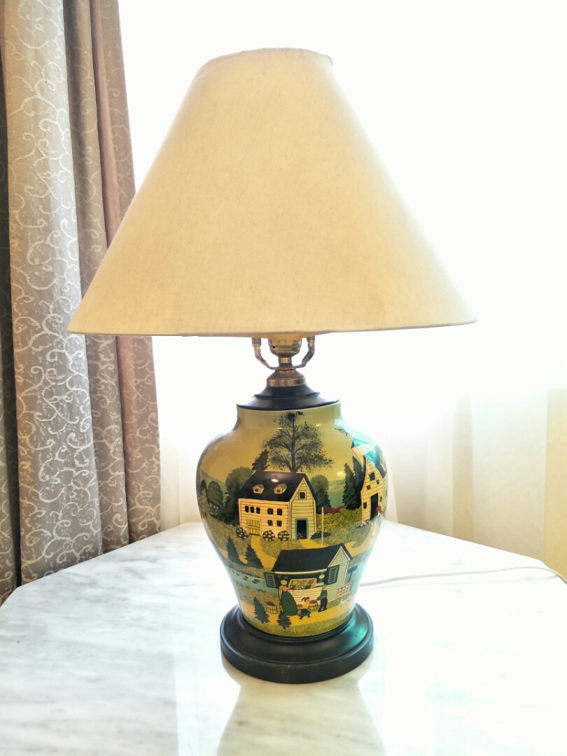 Hand Painted Table Lamp Furniture Home Decor On Carou Photo