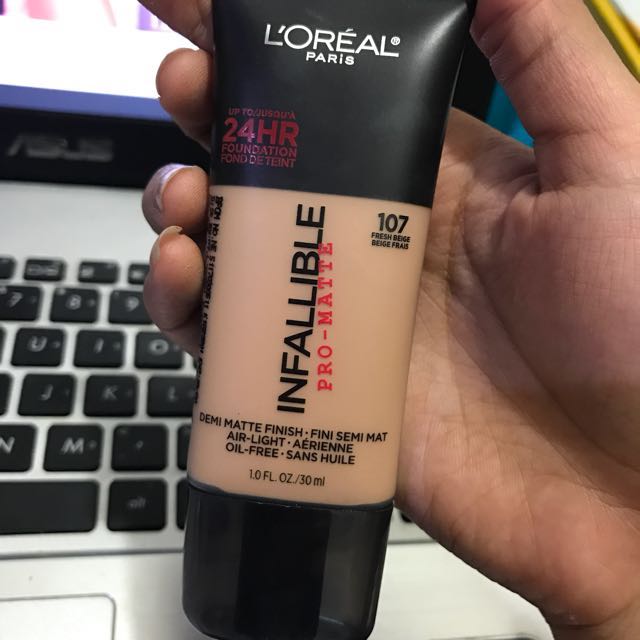 Loreal Infallible Pro Matte Shade 107 Fresh Beige Yellow Undertone Demi Matte Finish Foundation Paris 24 Hours Oil Control Drug Store Kesehatan Kecantikan Rias Wajah Di Carousell
