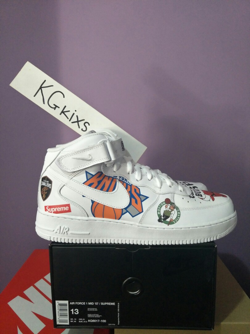 Nike air force 1 mid supreme nba outlet white