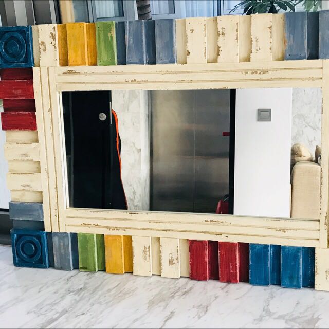 Pottery Barn Kids Distressed Wood Mirror