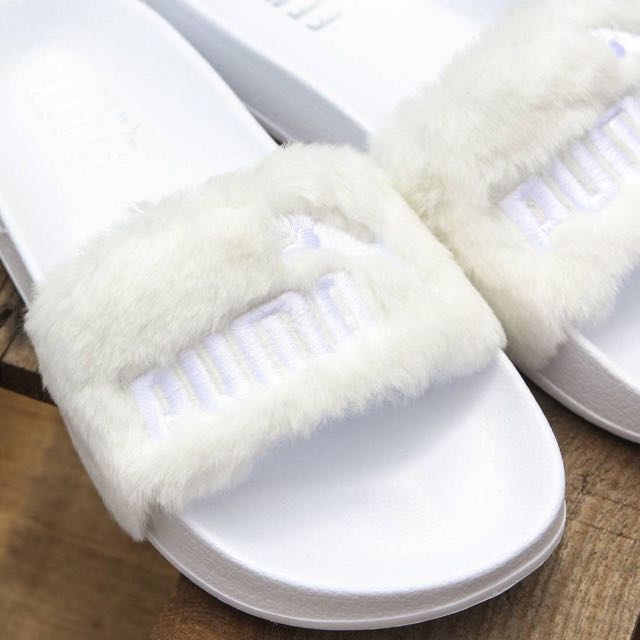 puma fenty slides white