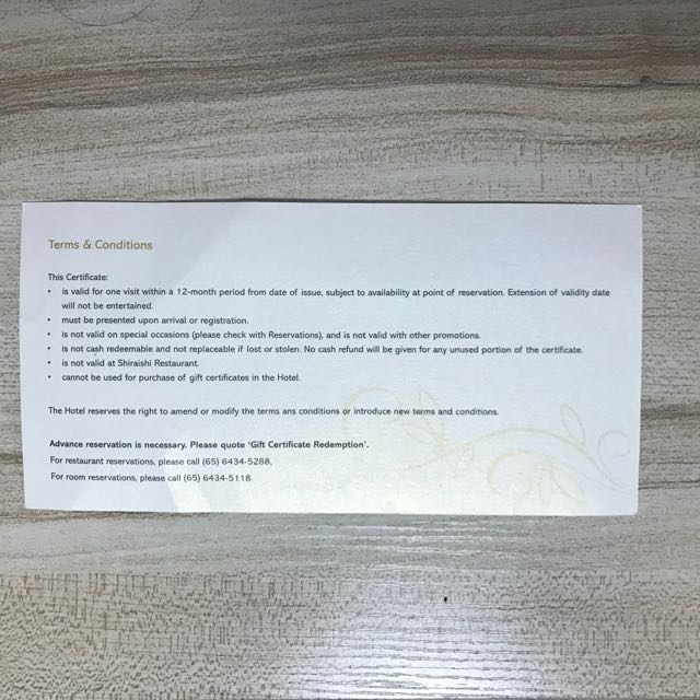 Ritz Carlton Gift Voucher Tickets Vouchers Vouchers on Carousell
