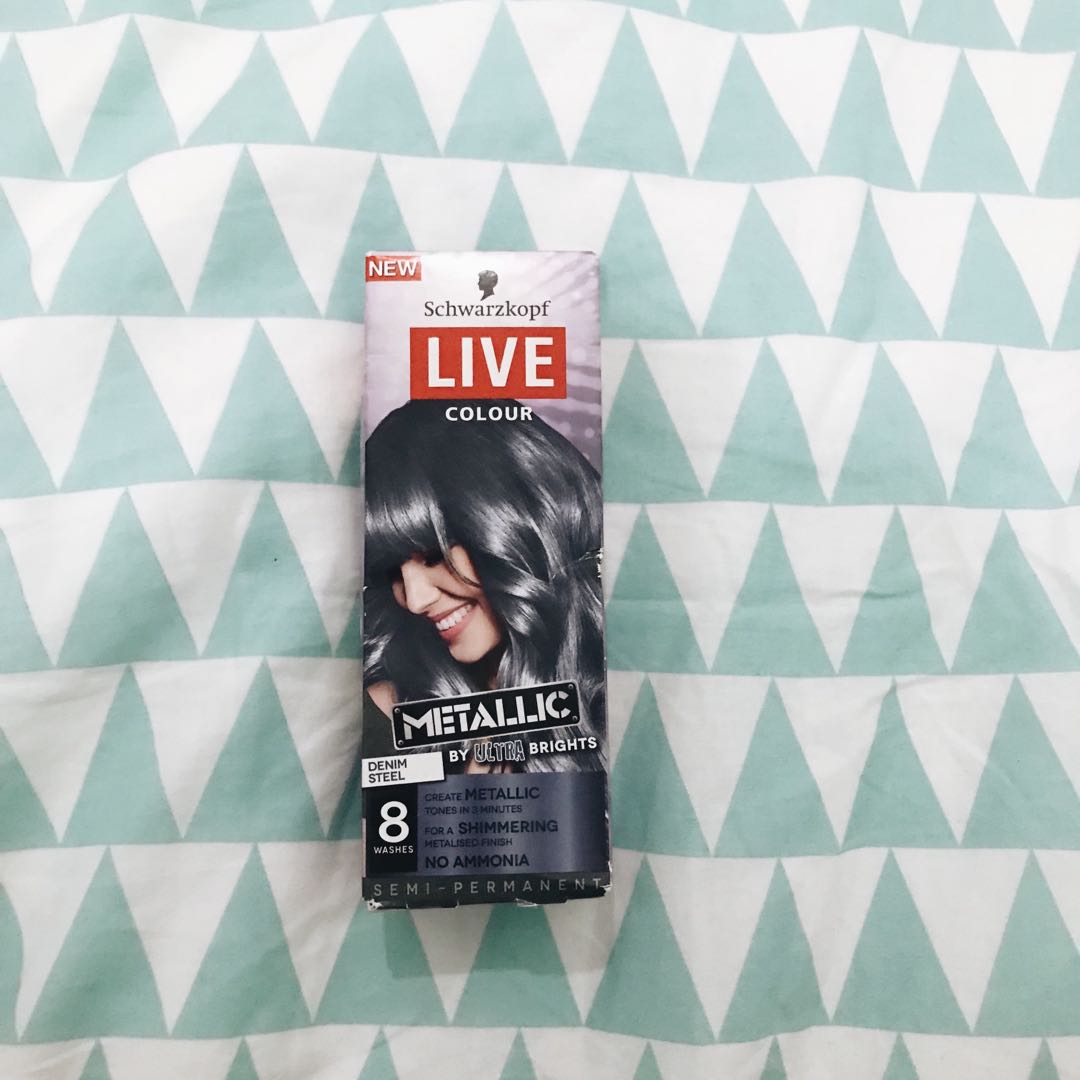 Schwarzkopf Live Colour In Metallic Denim Steel Health Beauty Hair Care On Carousell
