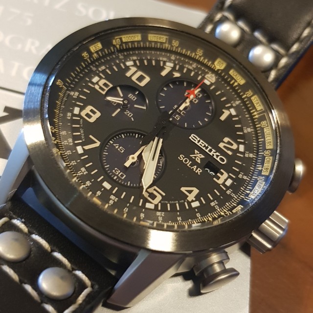 Seiko SSC421 solar pilot chronograph Men s Fashion Watches