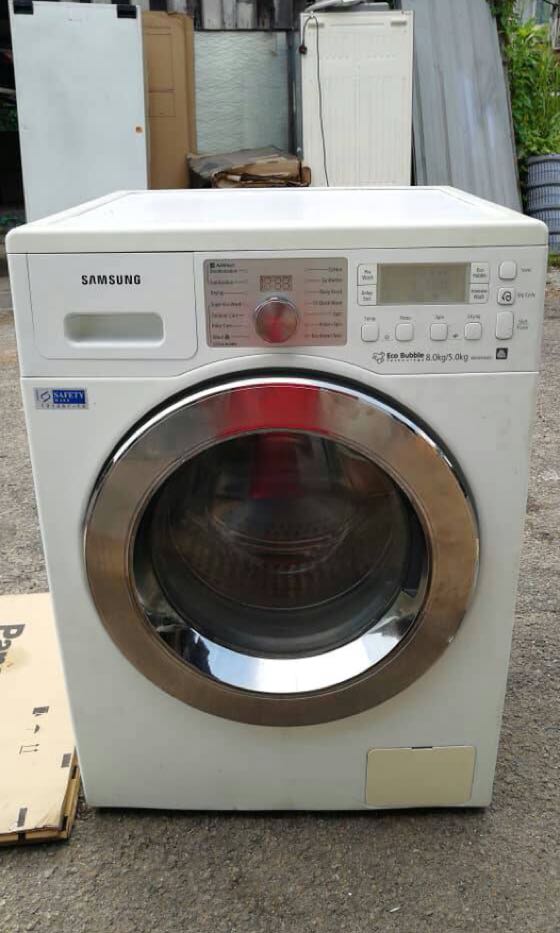 Used Samsung Front Load Hot Washer Dryer Combo 2in1 8kg Washing Machine And 6kg Dryer Mesin Basuh Dan Pengering Kitchen Appliances On Carousell