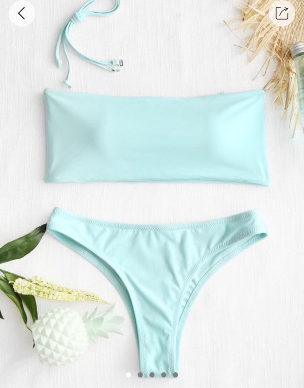 zaful baby blue bikini