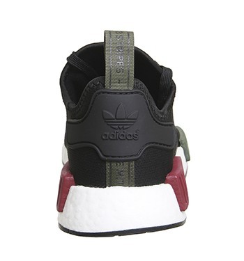 UK6 Adidas NMD R1 Black Burgundy Olive Offspring UK Exclusive