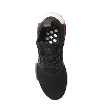 Adidas nmd r1 black burgundy olive hot sale