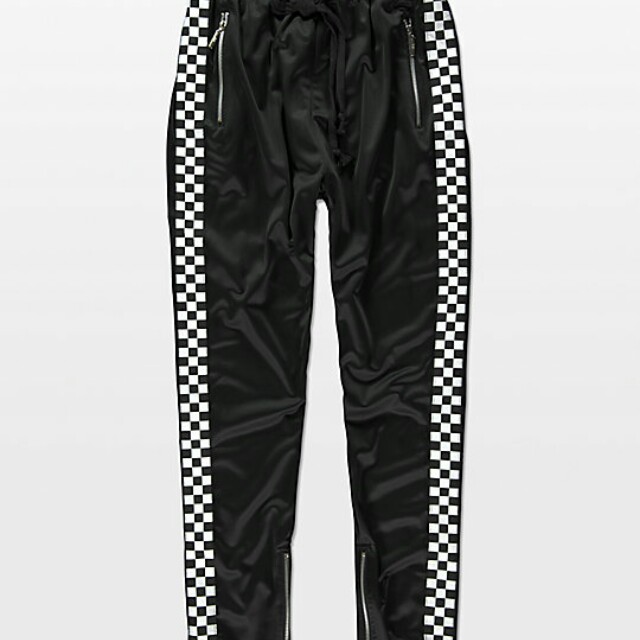 Checkered track outlet pants womens