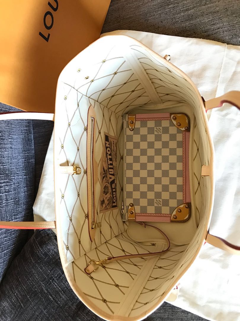 Unboxing Authenticating Shipping a Louis Vuitton 2018 Summer Trunks Damier  Azur Neverfull MM Bag 