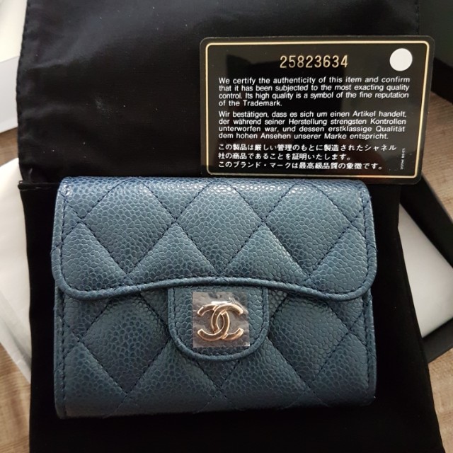 Chanel XL Flap Cardholder Navy Blue Caviar 18S