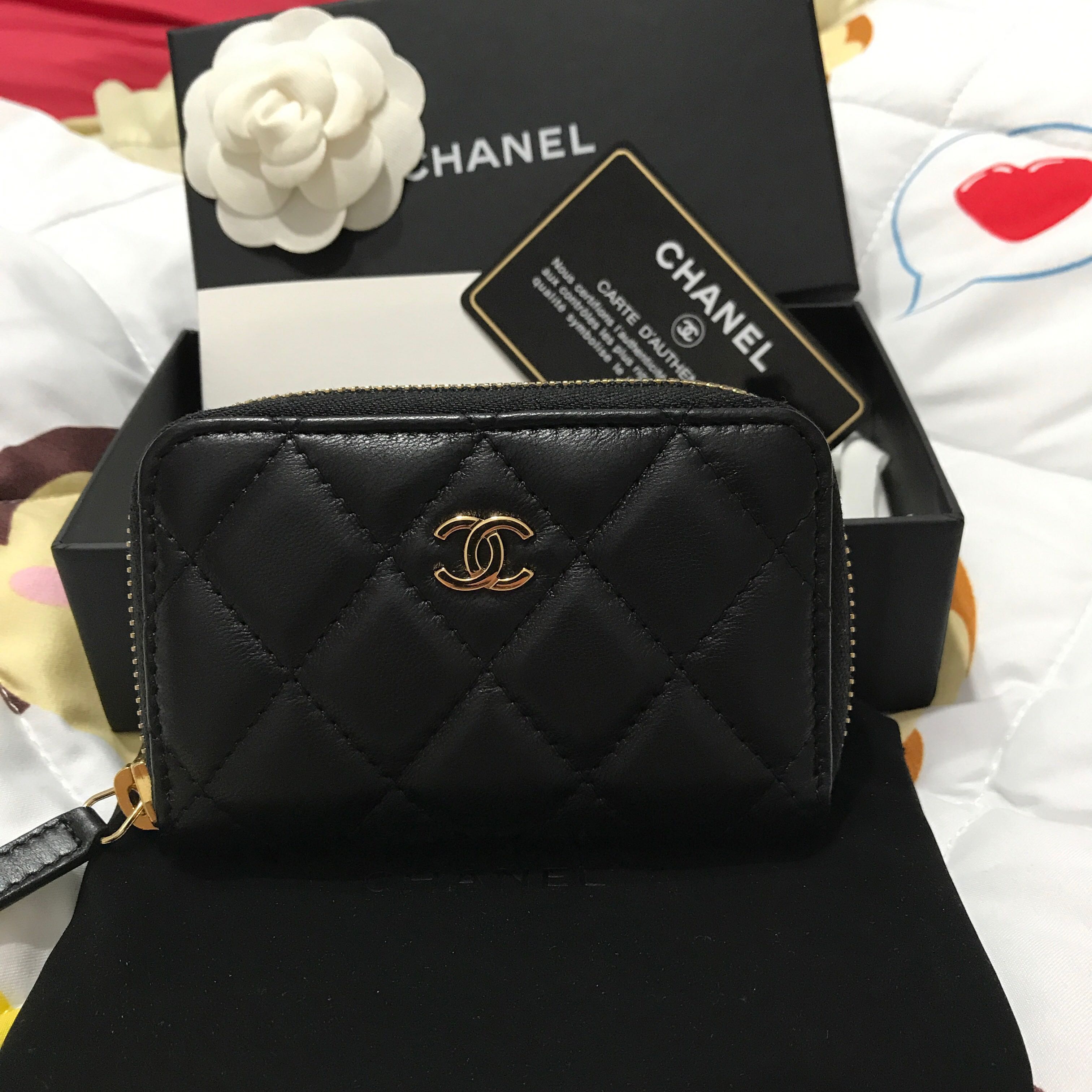 Chanel Zip card holder, Luxury, Bags & Wallets on Carousell