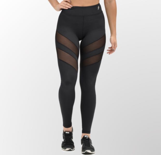 Doyoueven Mesh Panel Leggings Black Small Sports Athletic