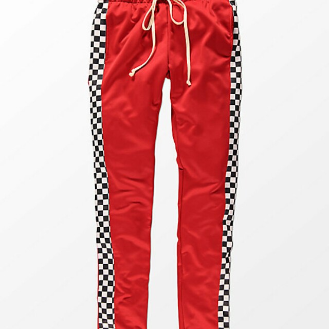 Checkered track pants womens top