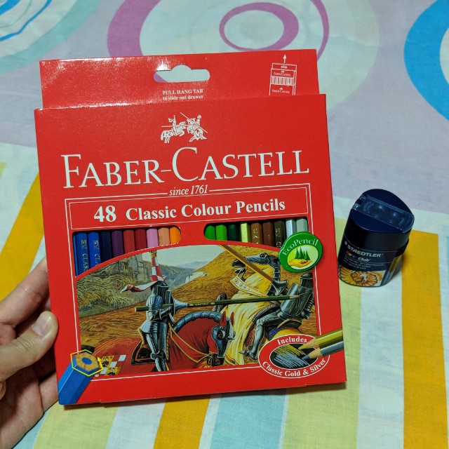 Faber Castell 48 Classic Colour Pencils With Staedtler Sharpener