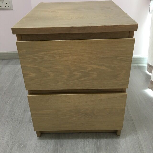 Ikea Malm Bedside Table Furniture Shelves Drawers On Carou Photo