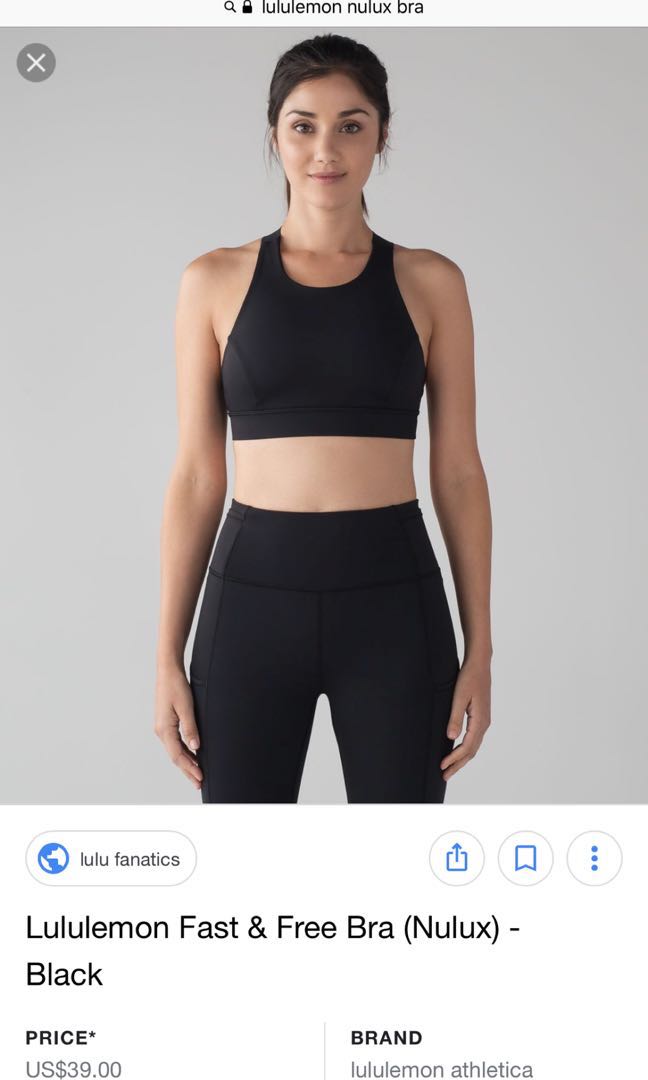 fast and free bra lululemon