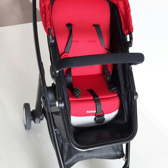 red and black stroller
