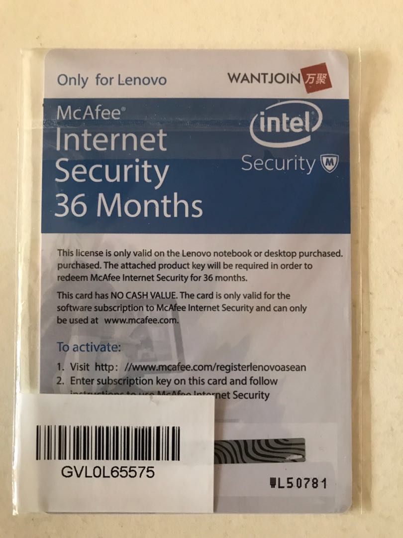 McAFEE ANTI VIRUS (36 MONTHS), Computers & Tech, Parts ...
