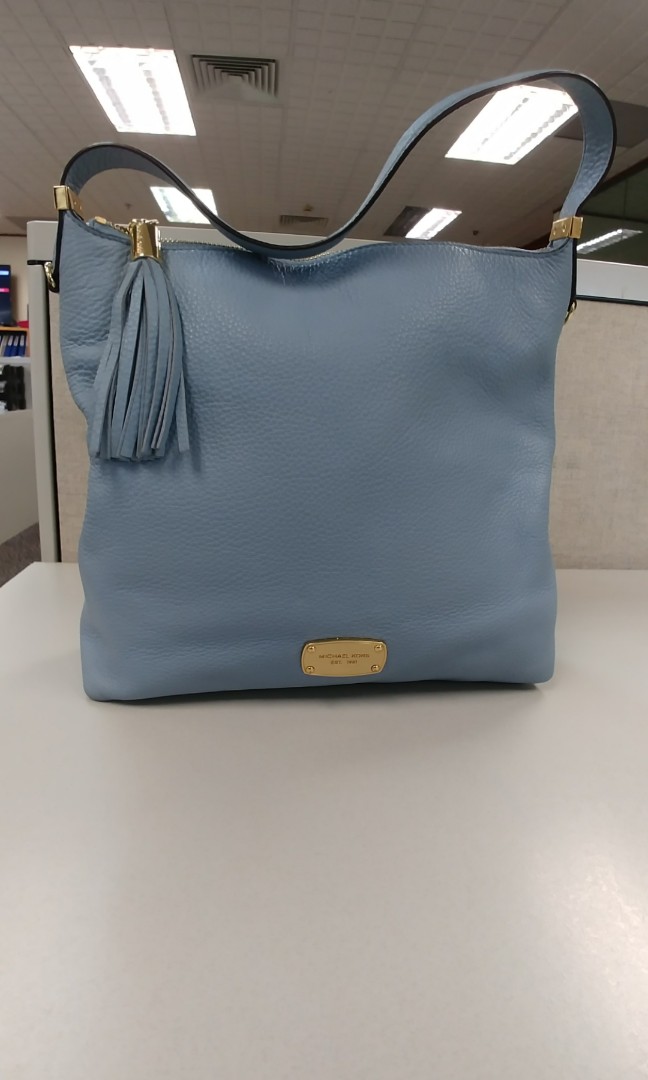 pale blue leather handbags