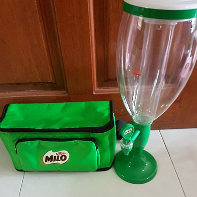 Milo Tower Dispenser with coolant and box, TV & Home Appliances