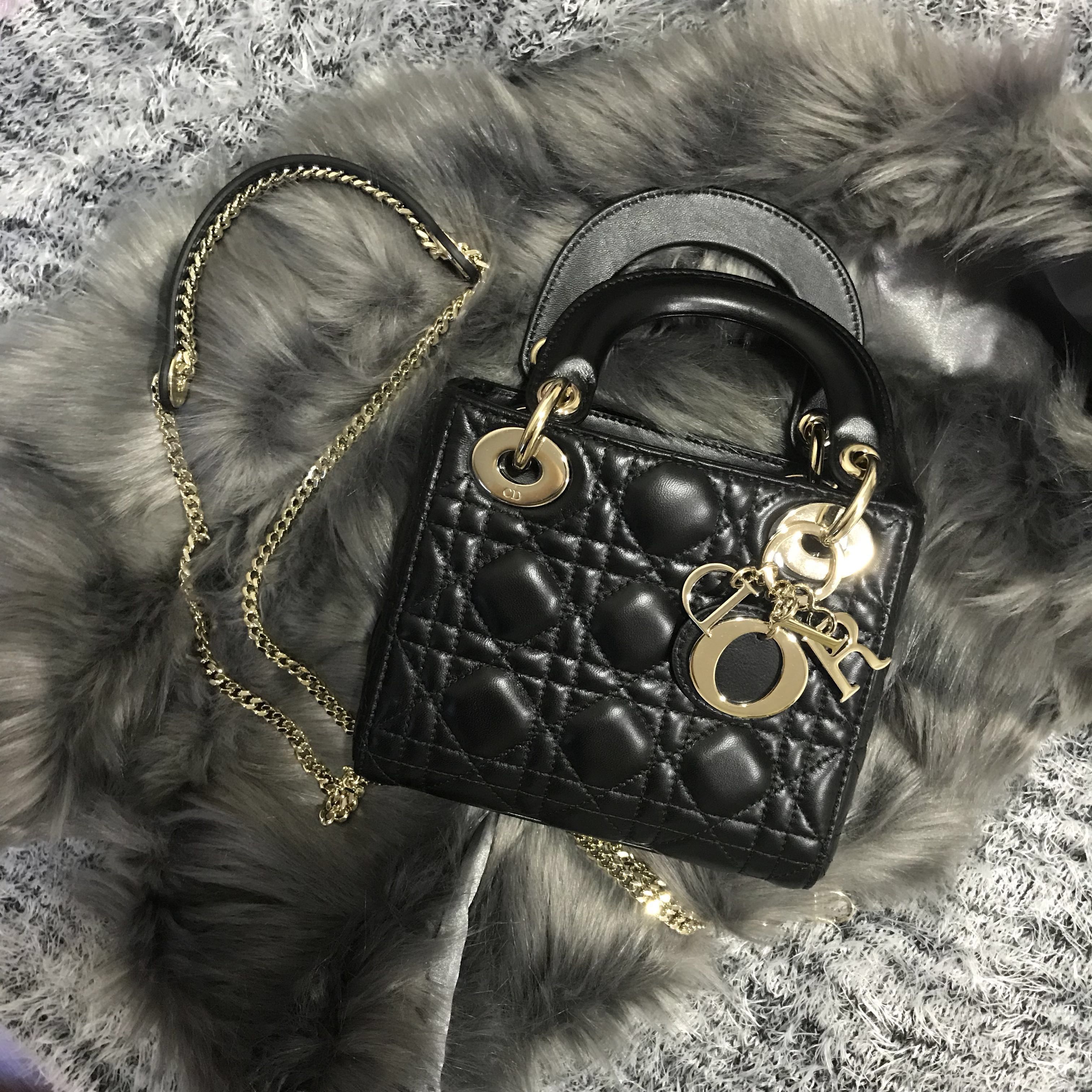 Lady Dior Mini Black GHW Luxury Bags  Wallets on Carousell