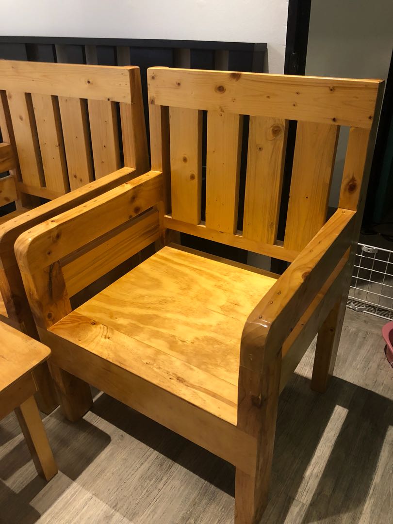 Palochino Chairs Set with Table (Category: Chairs) located in Makati City. Submitted by melscollection (Listing ID 163802930, Image 2). Description: Includes two single chairs and 1 small coffee table.