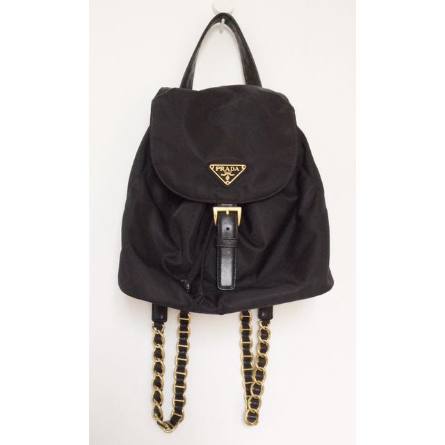 prada backpack gold hardware