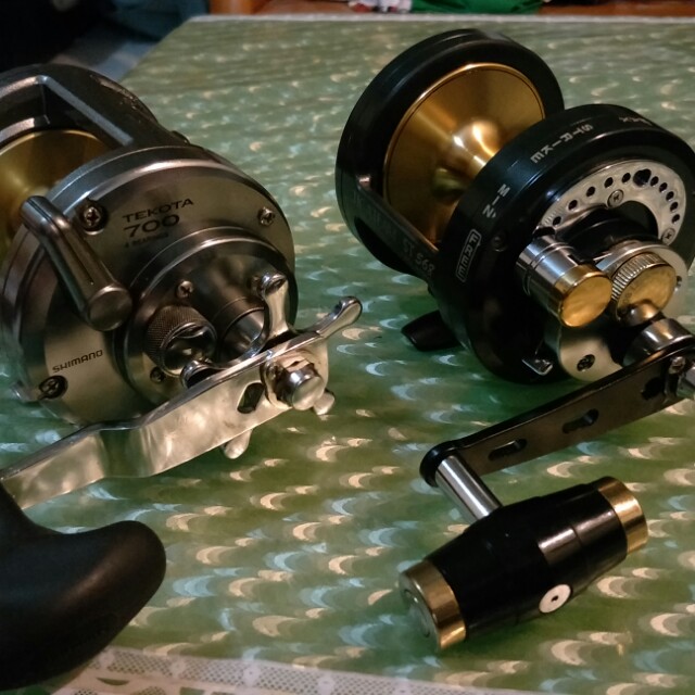 Shimano tekota 700 levelwind star drag & Tica St 568 lever drag