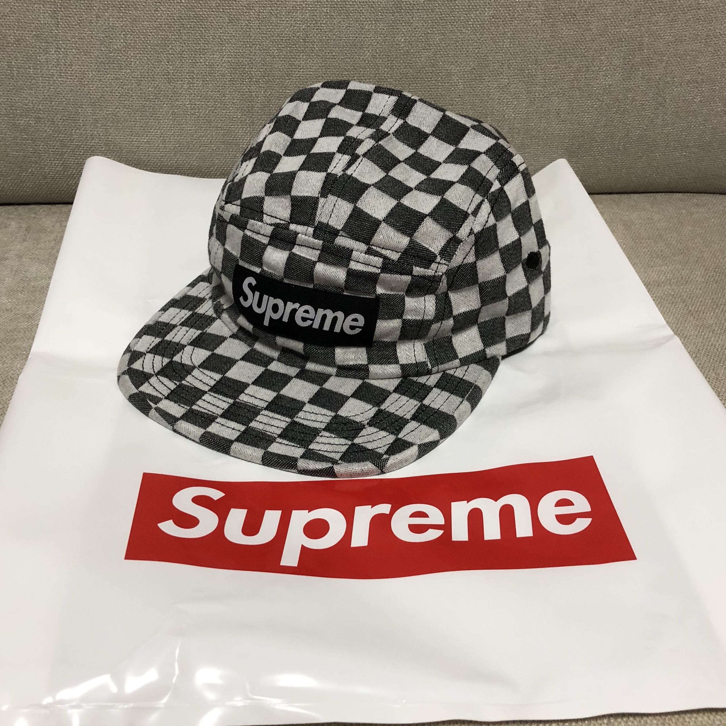 Supreme checkerboard outlet camp cap